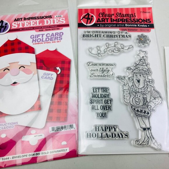 Art Impressions Christmas Ugly Sweater, Window To The World Stamp Die Set of 3 - Picture 2 of 3